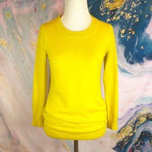 J. CREW Chartreuse 100% Merino Wool sweater / crew neck bright yellow pullover